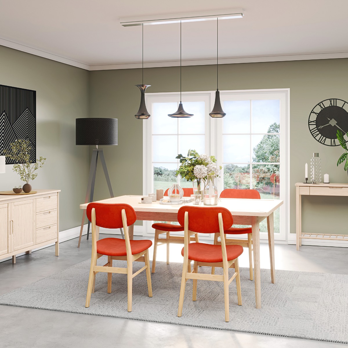 Stockholm Oak Dining Chair - Rust
