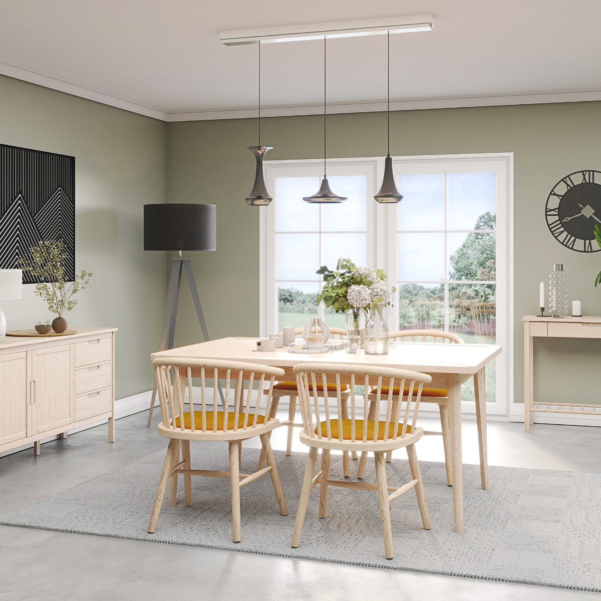 Stockholm Oak 160cm Extending Dining Table