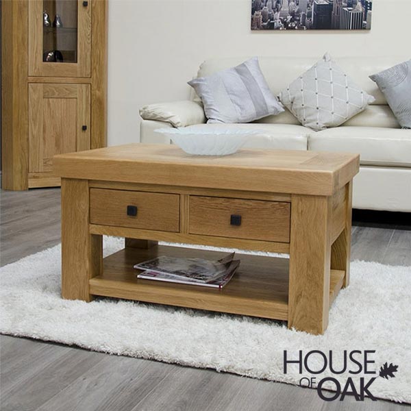 Bordeaux Oak 3FT x 2FT Coffee Table with Drawers