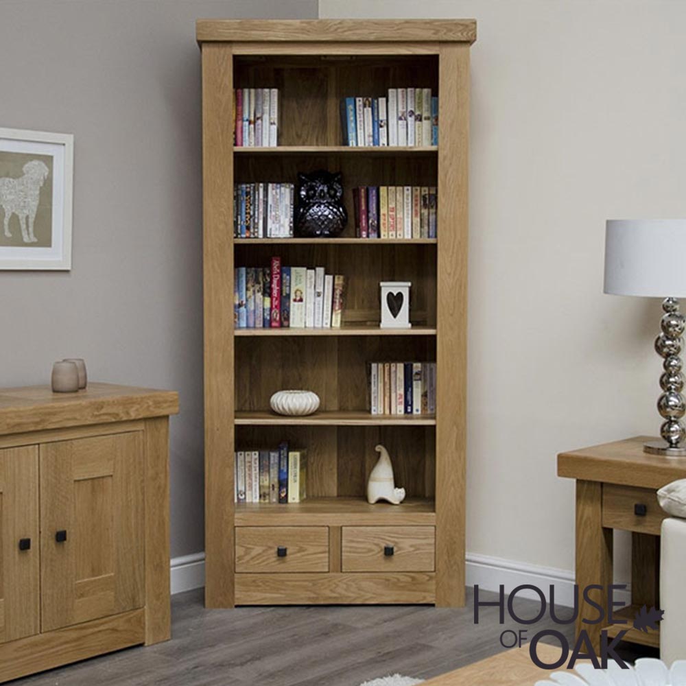Bordeaux Oak Large Bookcase with Drawers