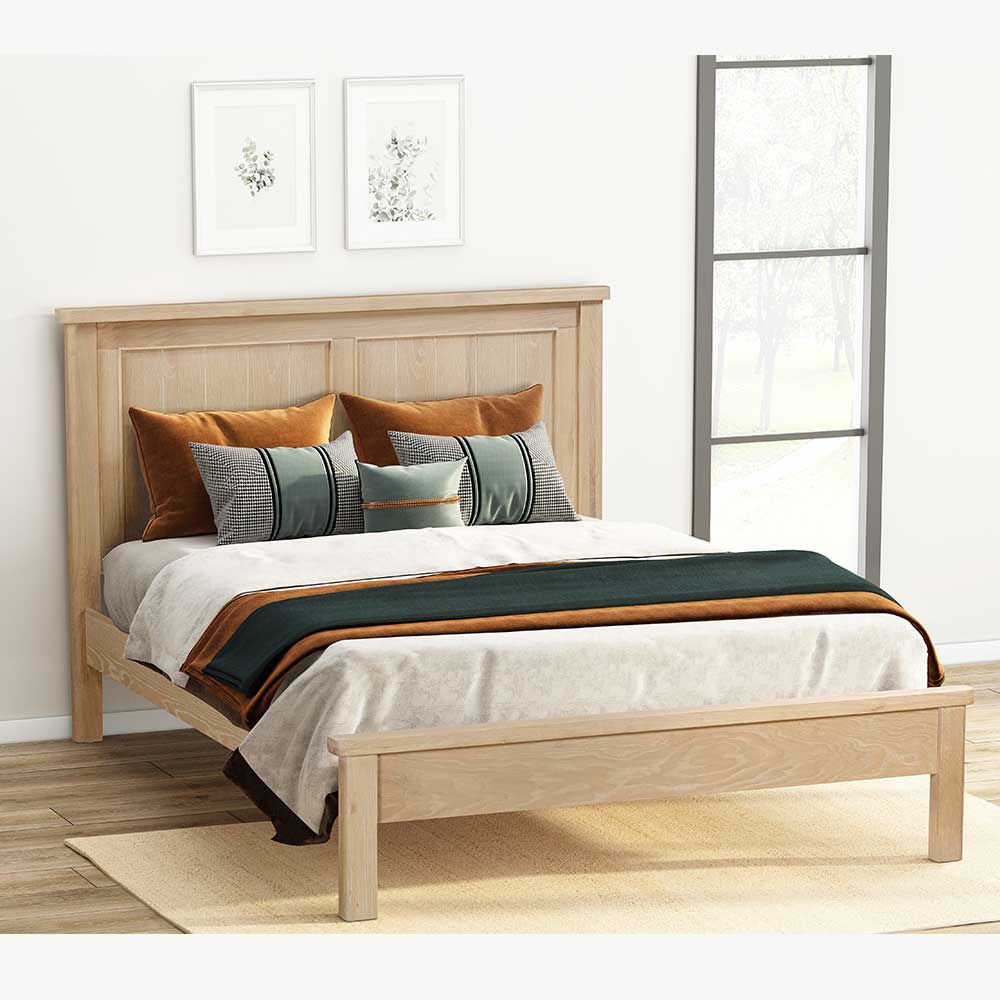 Carrington Oak 4FT 6'' Double Panelled Bed