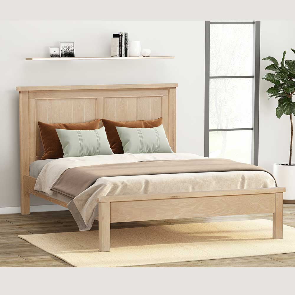 Carrington Oak 5FT King Size Panelled Bed