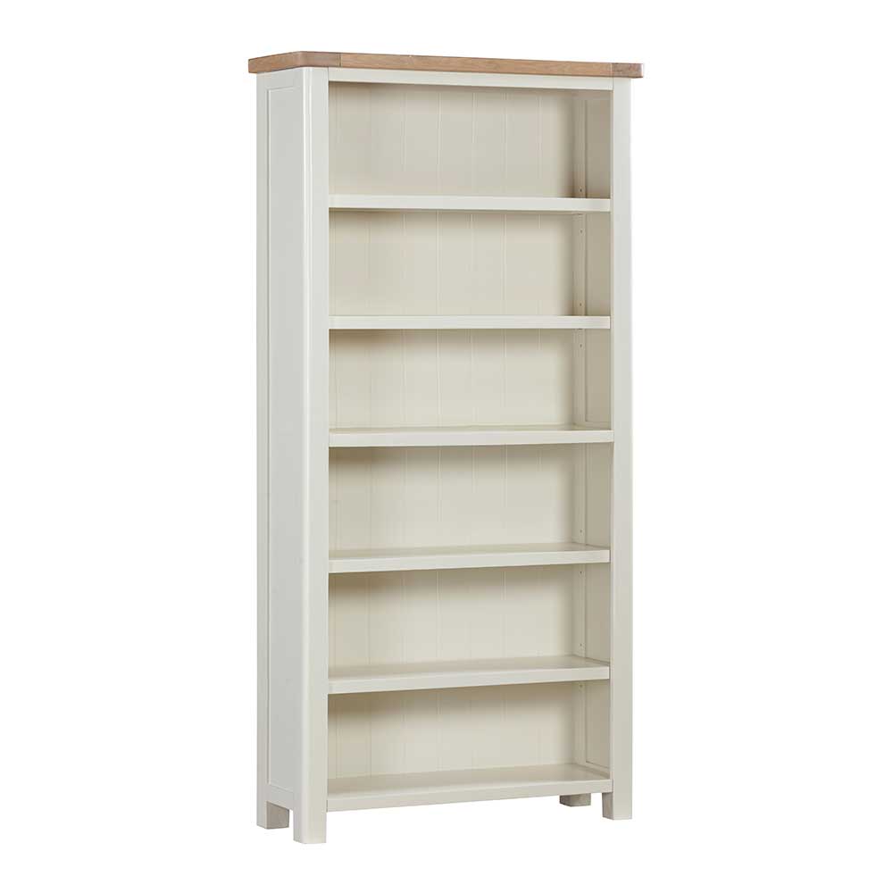 Carrington Oak 180cm Tall Bookcase Painted in Off White