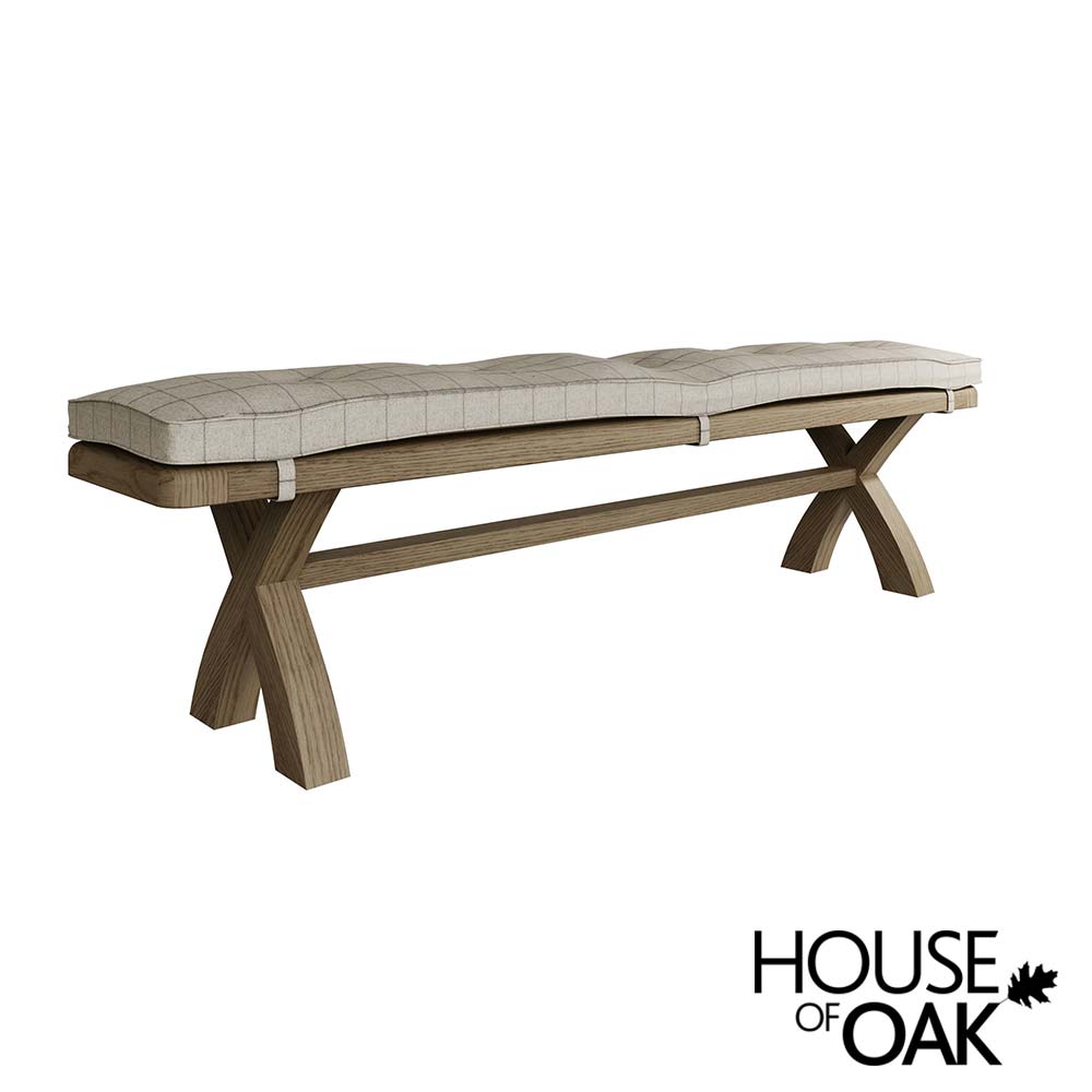 Chatsworth Oak Cushion ONLY for the 2 Metre Bench in Natural Check, Bench Sold Seperately