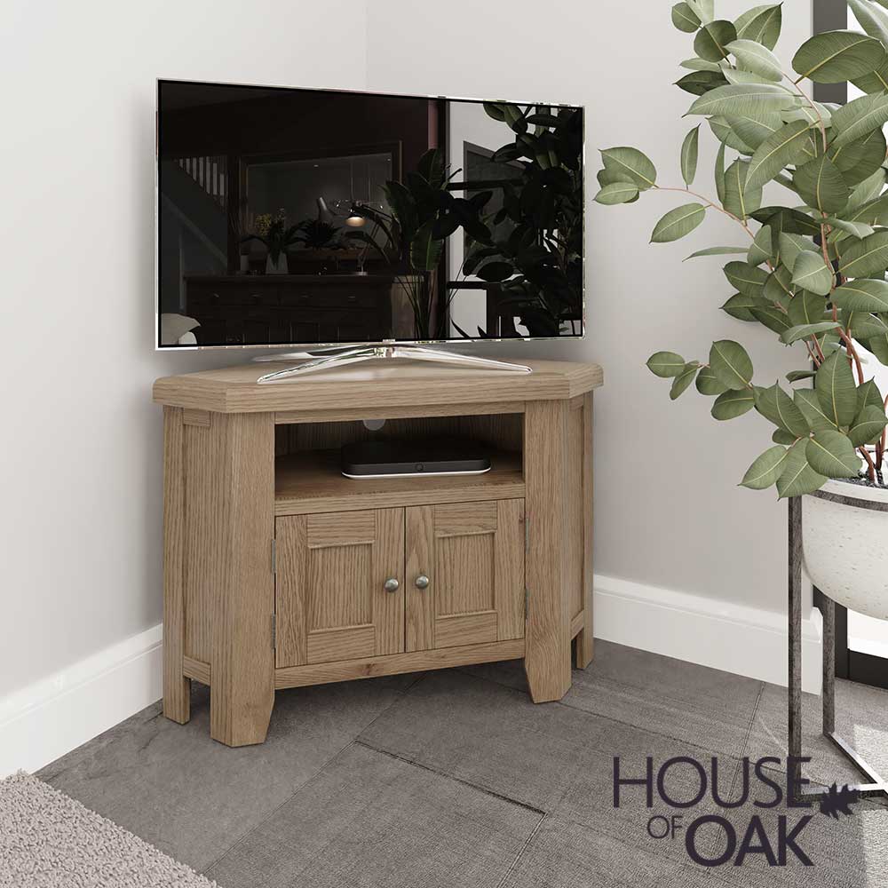 Chatsworth Oak Corner TV Cabinet