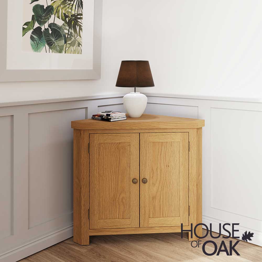 Harewood Oak Corner Cabinet