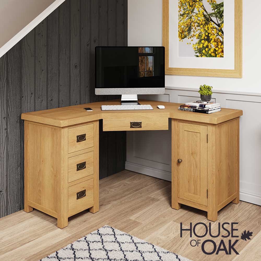 Harewood Oak Corner Computer Desk by House Of Oak