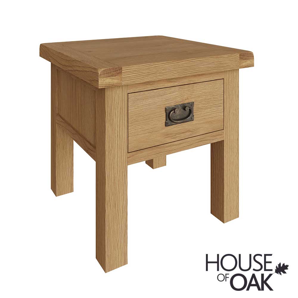 Harewood Oak Lamp Table with Drawer
