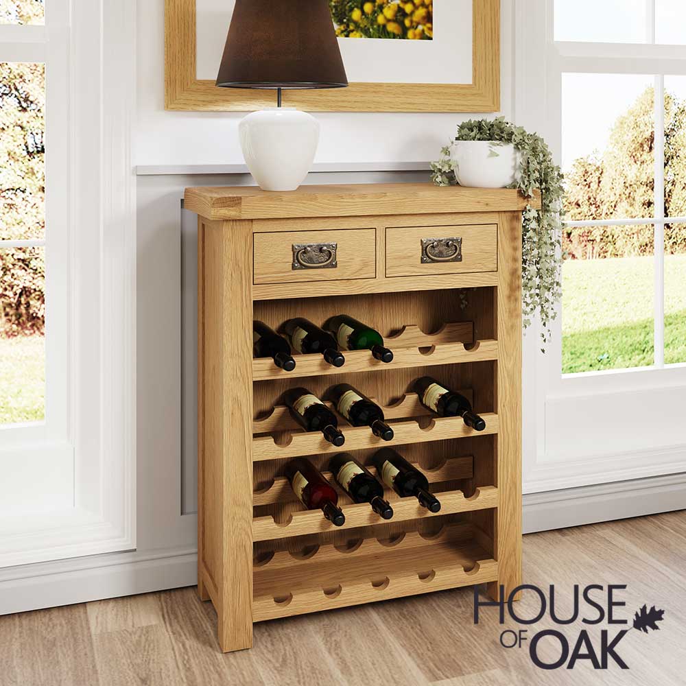 Harewood Oak Small Wine Rack