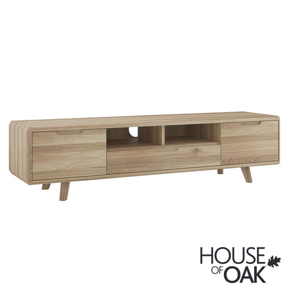 Como Solid Oak Large TV Unit