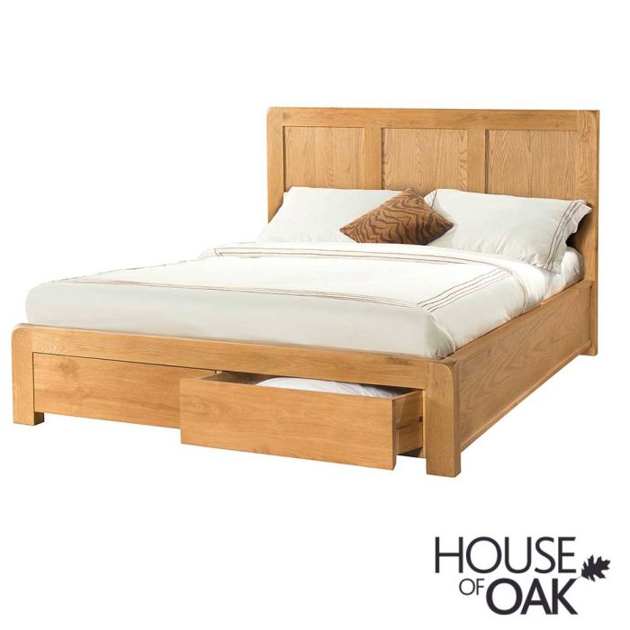 Wiltshire Oak King Size Bed With, Oak King Size Bed Frame With Storage
