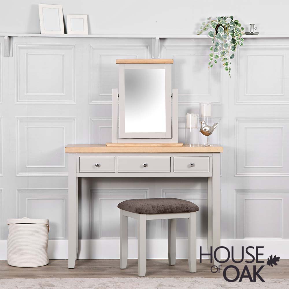 Roma Oak Dressing Table in Grey Painted