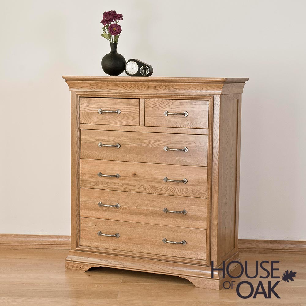 Paris Solid Oak 2 Over 4 Chest of Drawers