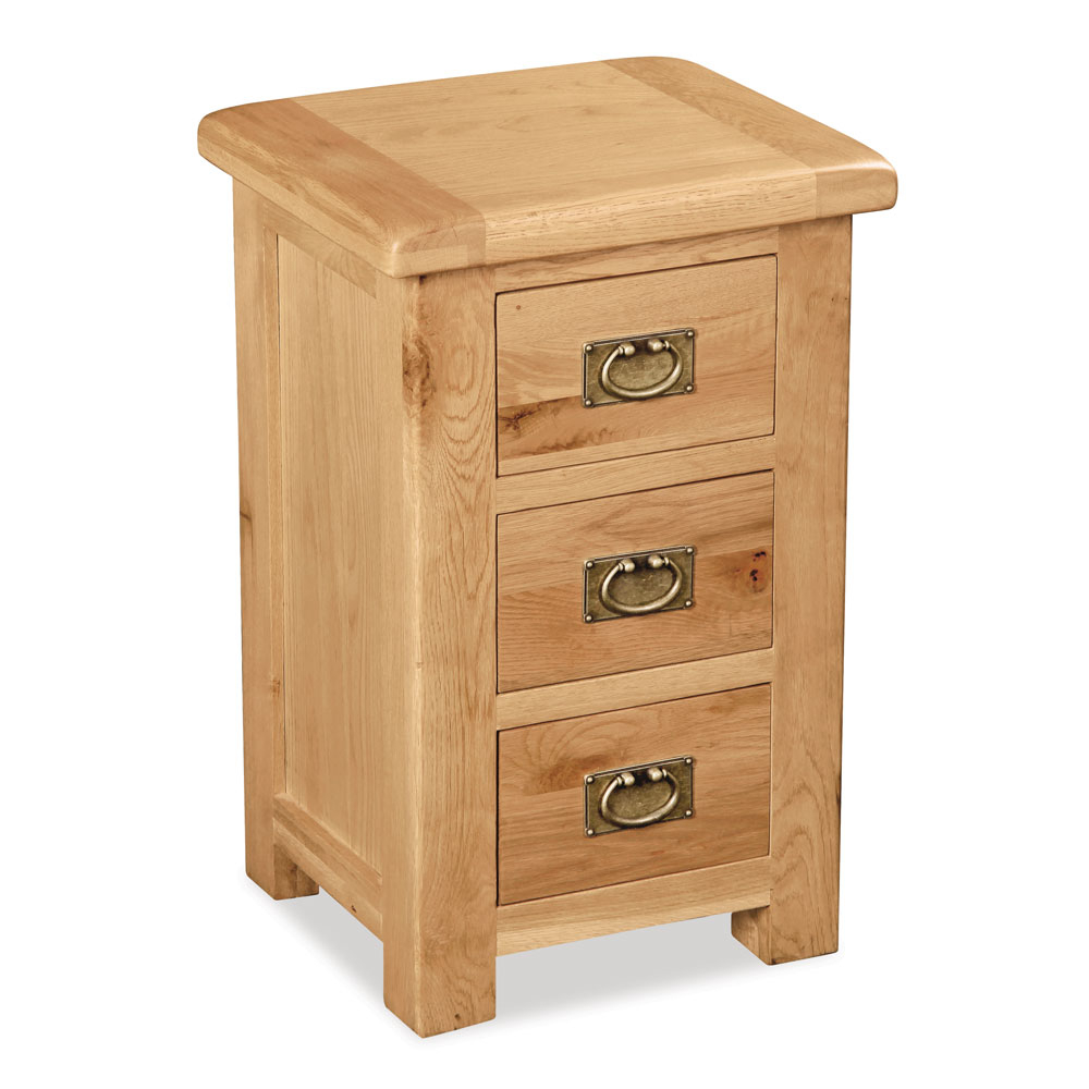 Oxford Oak 3 Drawer Bedside Cabinet