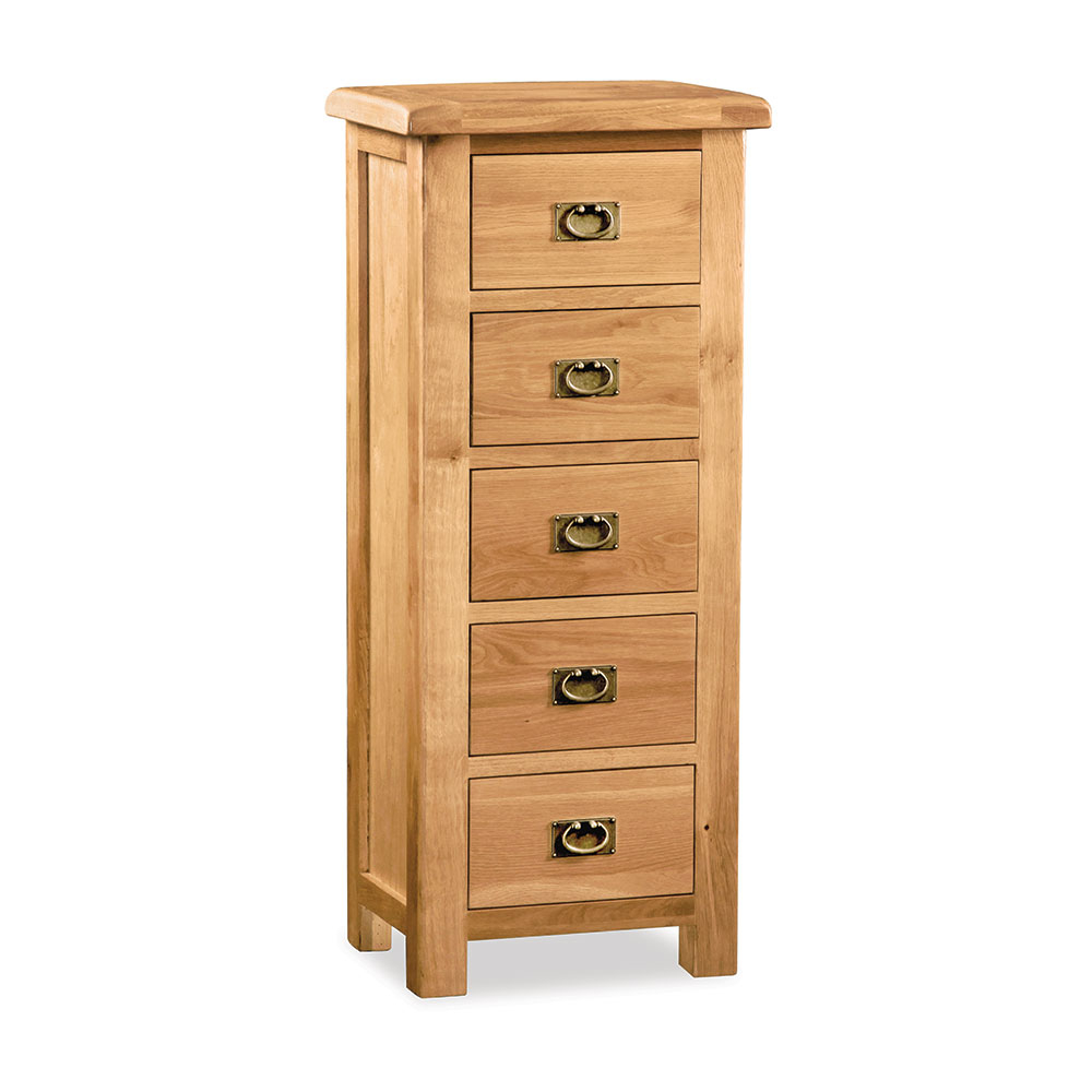 Oxford Oak Tall Narrow Chest Of Drawers