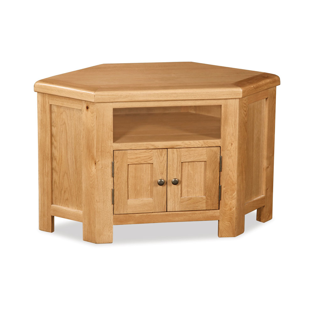 Oxford Oak Corner TV Unit with Doors