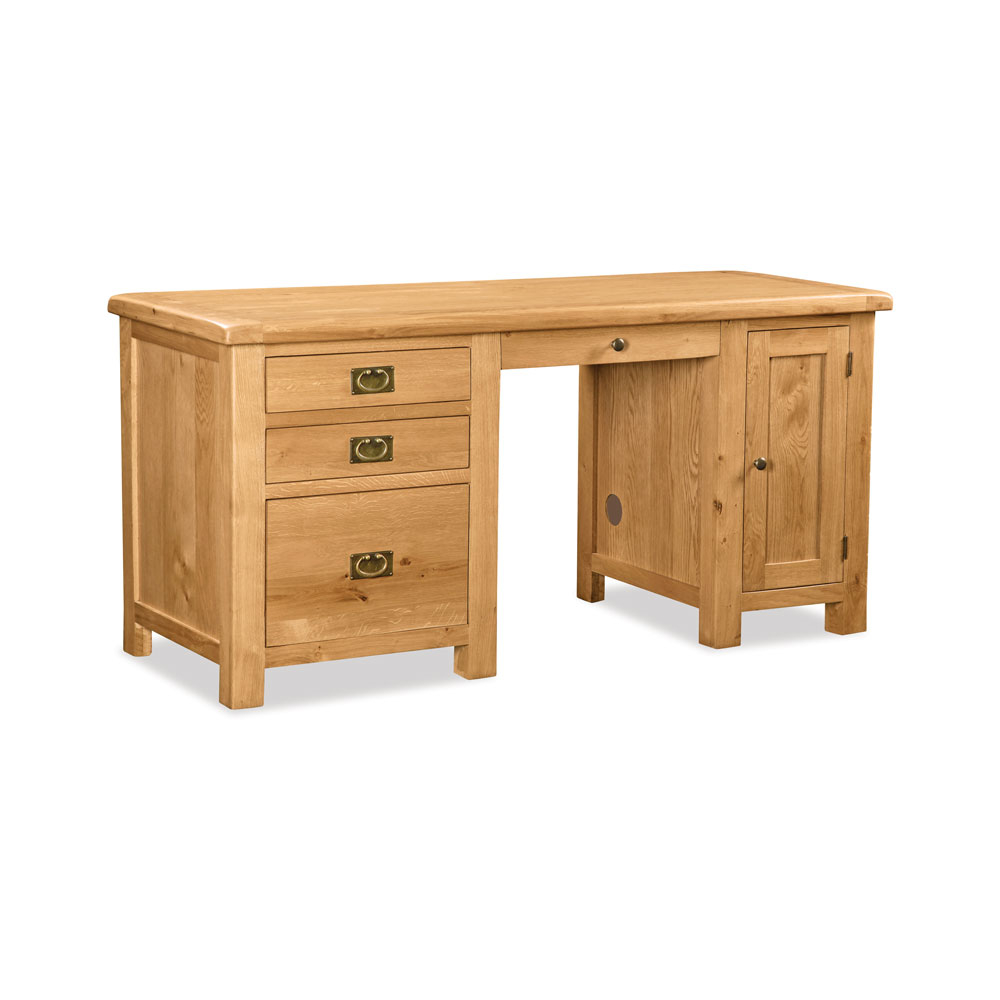 Oxford Oak Double Pedestal Desk
