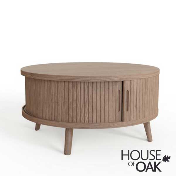 Tambour Oak Round Coffee Table