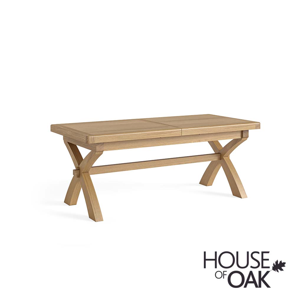 London Oak 200cm Cross Legged Extendable Dining Table