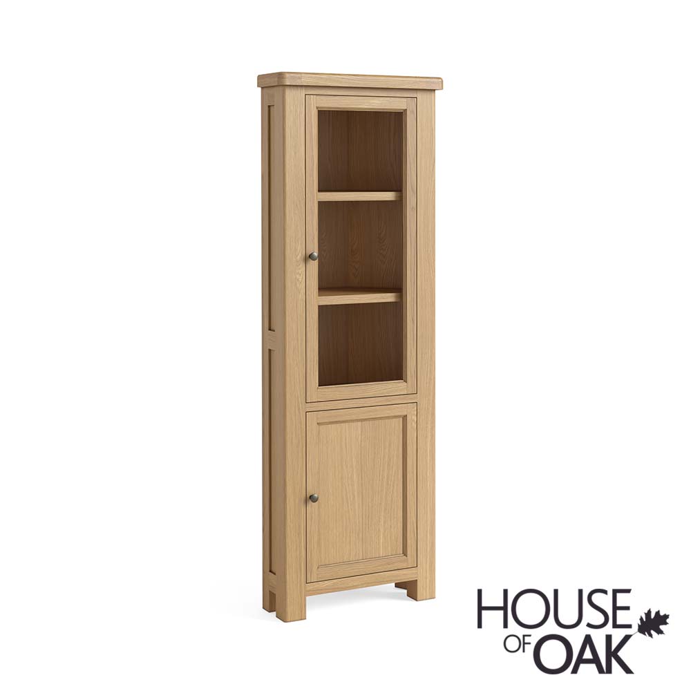 London Oak Corner Display Cabinet