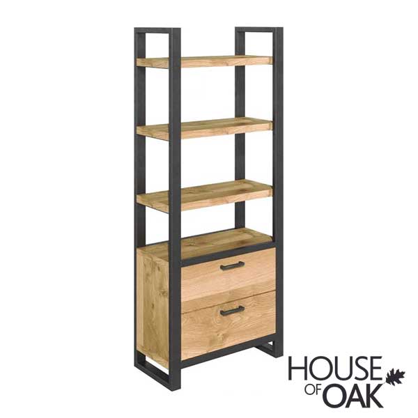 Harmony Oak Bookcase with Drawers