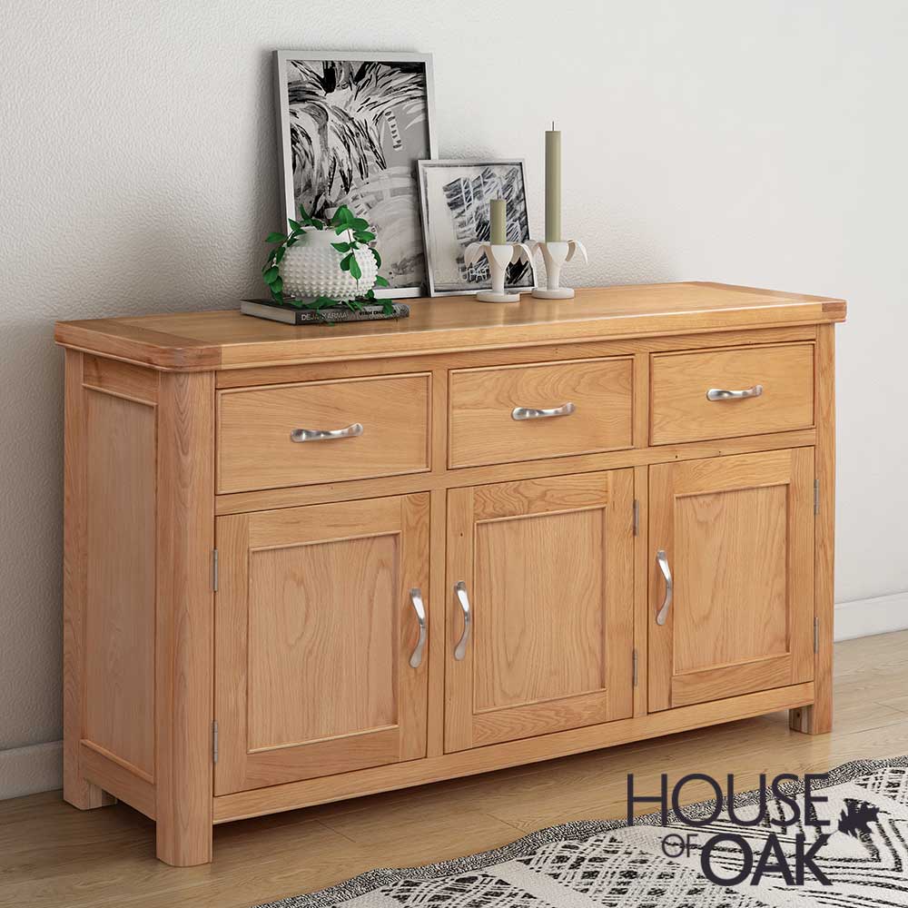 Kensington Oak 3 Door 3 Drawer Sideboard