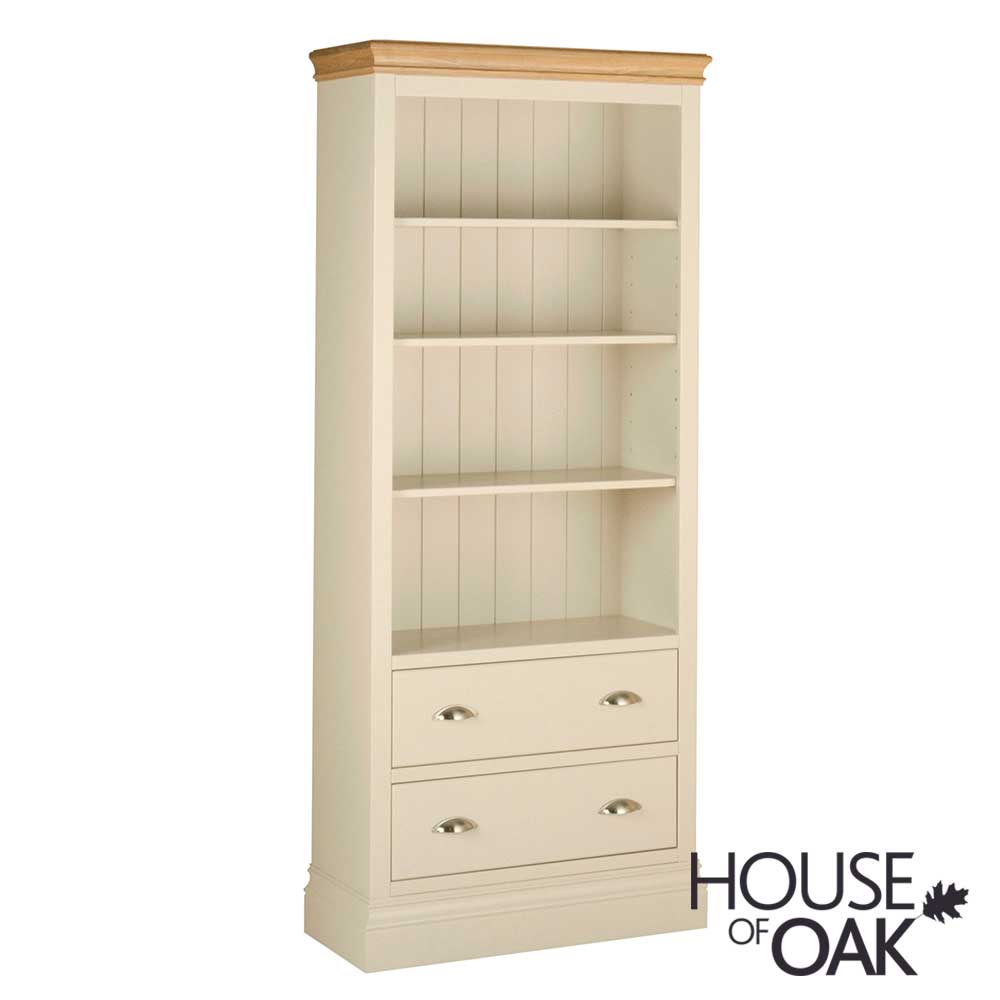 Ambleside Tall Bookcase With Drawers in Ivory