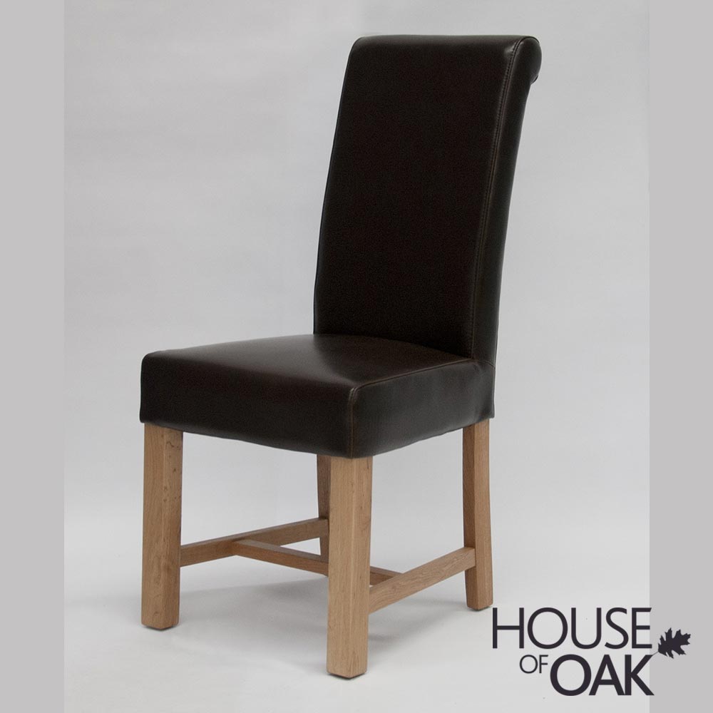 Louisa Brown Bycast Leather Dining Chair