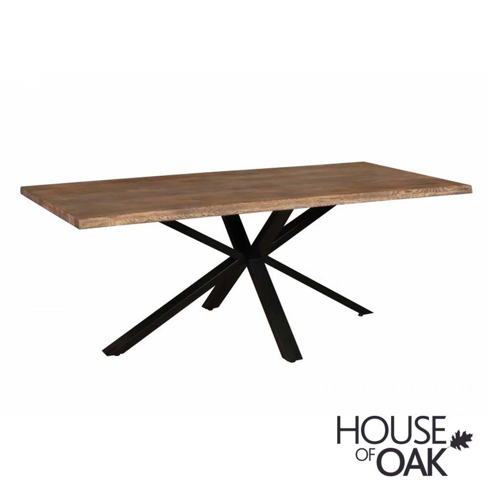 Modena Table 150/95cm (Charcoal Oiled) With Spider Metal Leg