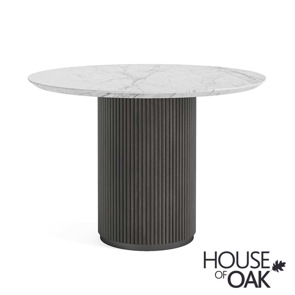 Monaco in Charcoal Round Dining Table with Marble Top