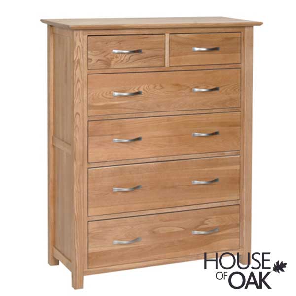 Coniston Solid Oak 2 Over 4 Chest of Drawers