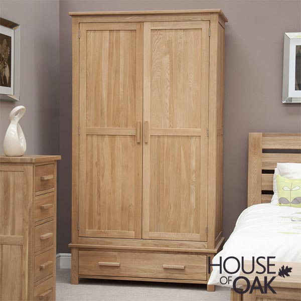 Opus Solid Oak 1 Drawer Wardrobe