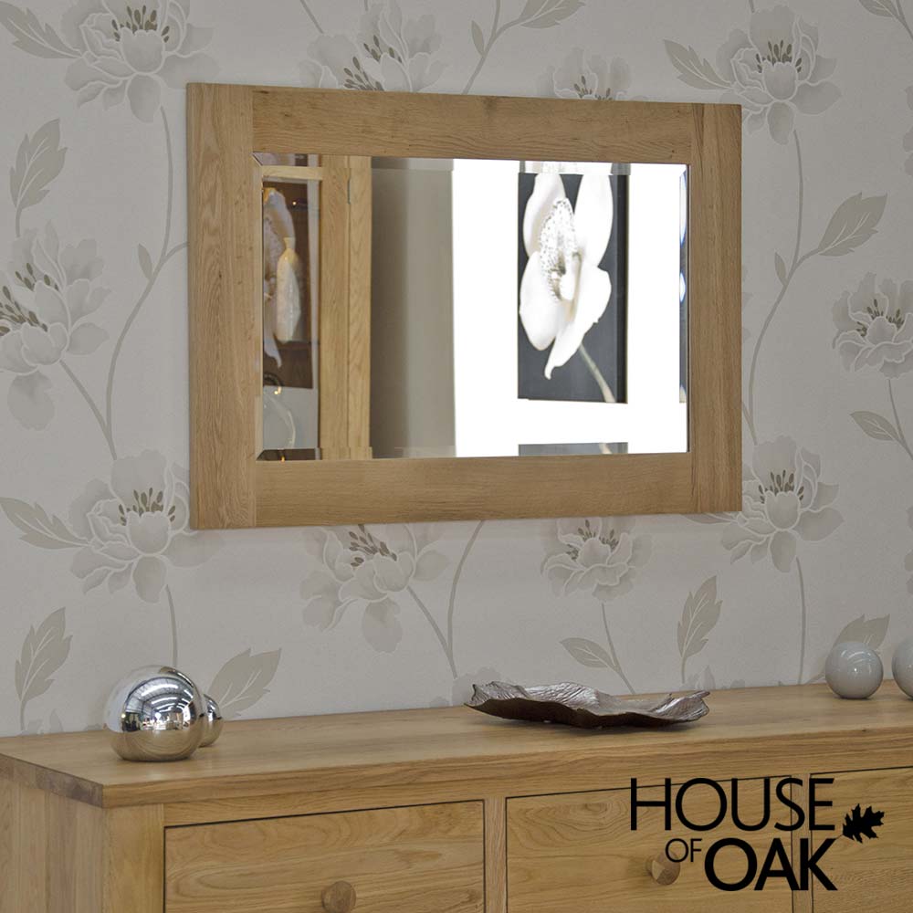 Opus Solid Oak 90cm x 60cm Wall Mirror