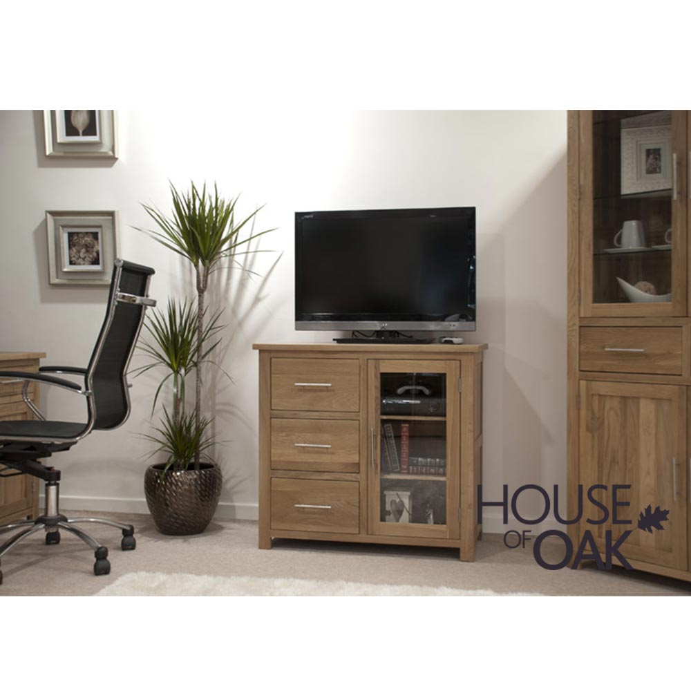 Opus Solid Oak Small Glazed Chest
