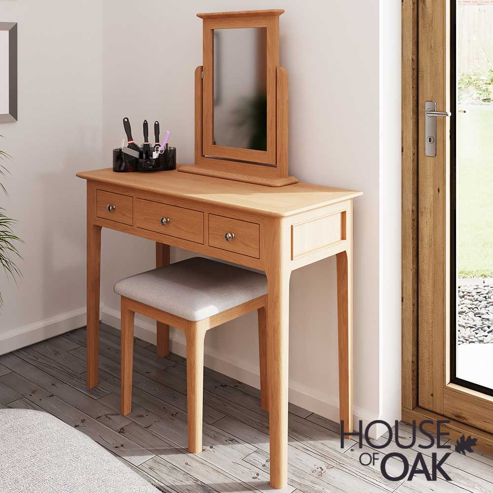 Oslo Oak Dressing Table ONLY ( Mirror and stool NOT lncluded )