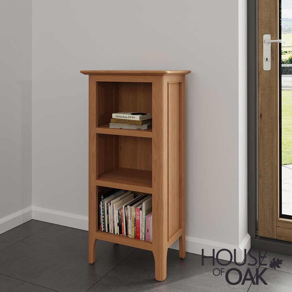 Oslo Oak Small Narrow Bookcase