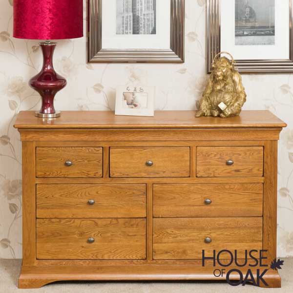 Philippe Solid Oak 7 Drawer Multi Chest