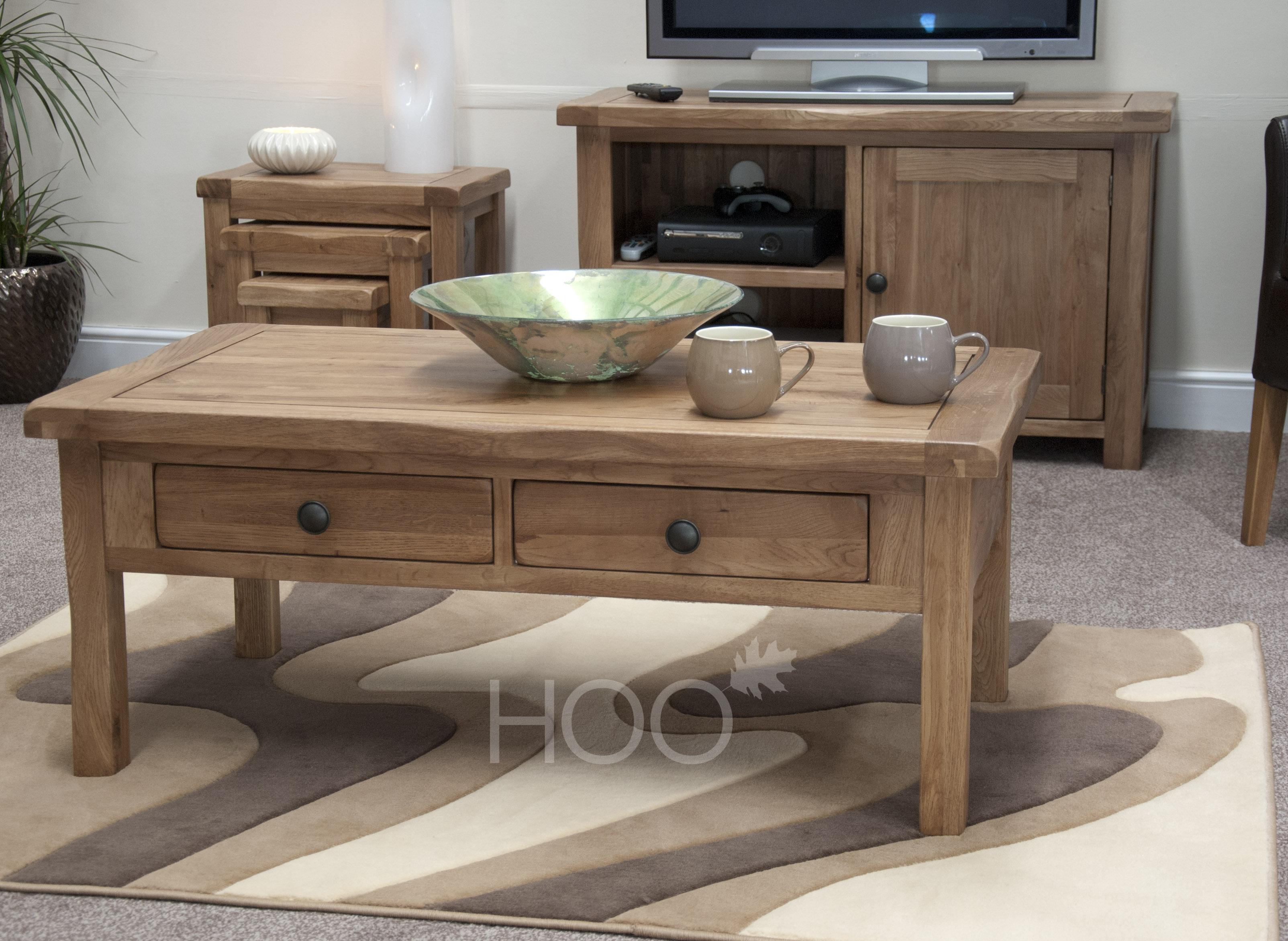 Rustic Solid Oak Coffee Table 