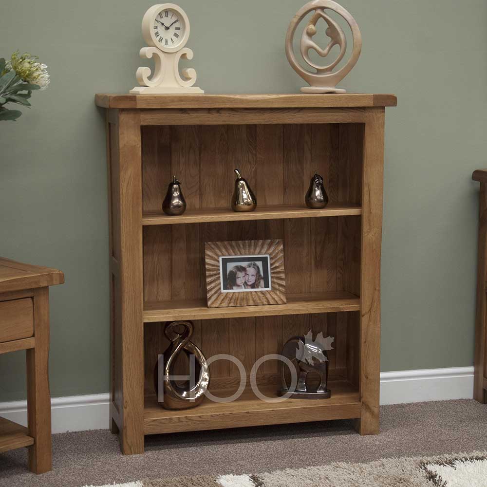 Rustic Solid Oak Small Bookcase