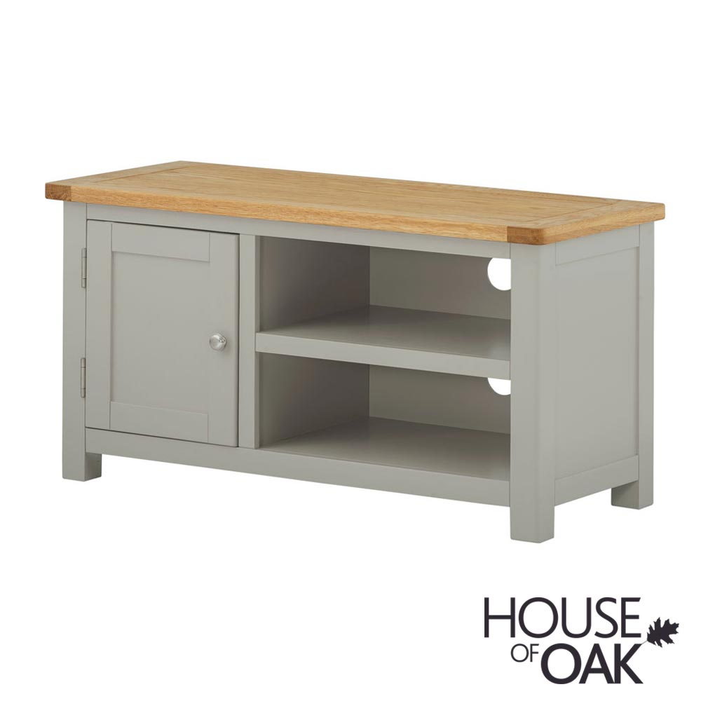 Cotswold Grey Painted Hideaway Computer Desk with Bookcase Top