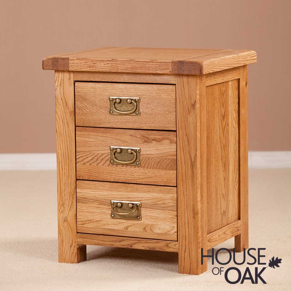 Windsor Oak 3 Drawer Bedside Cabinet