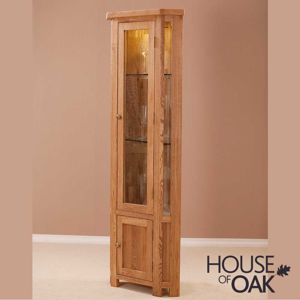 Windsor Oak Corner Display Cabinet