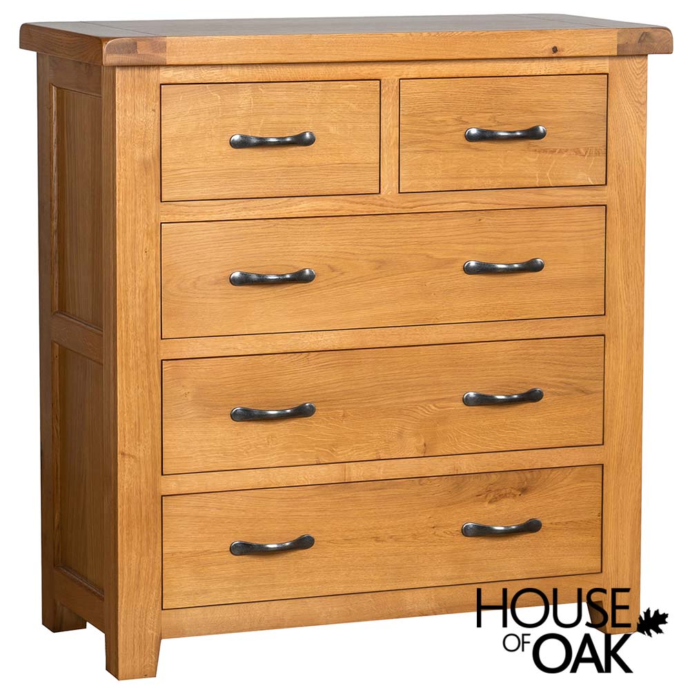 Canterbury Oak 2 Over 3 Chest of Drawers 