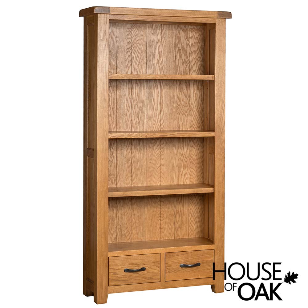 Canterbury Oak Tall Bookcase with Drawers