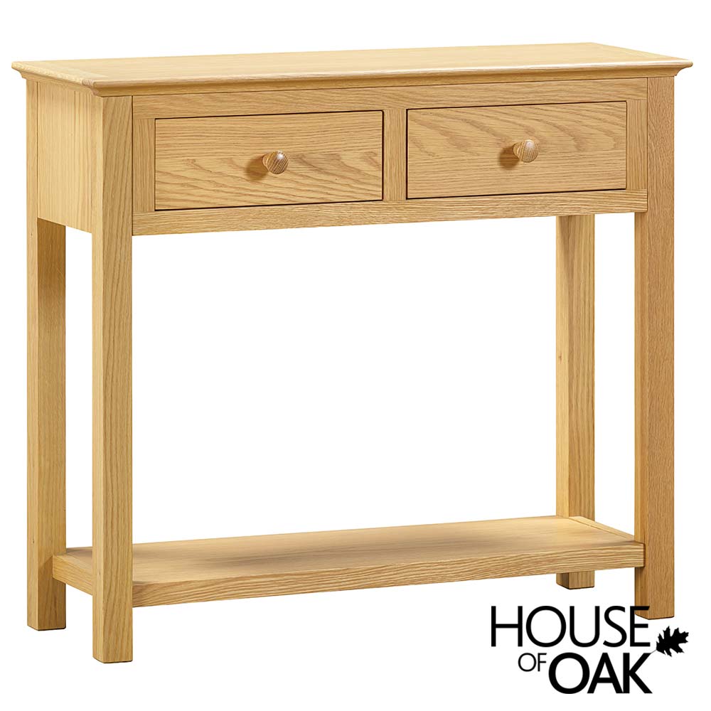 Somerset Oak Hall Table With 2 Drawers