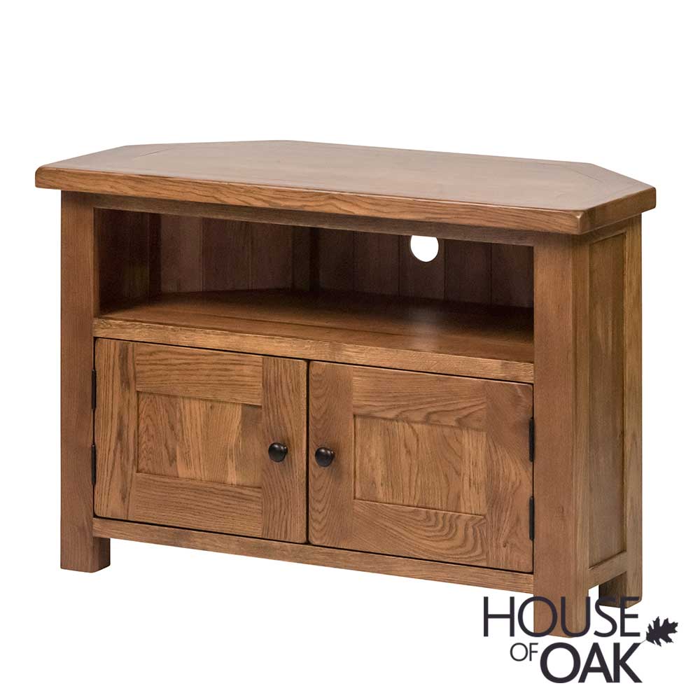 Balmoral Oak Corner TV Cabinet with Doors