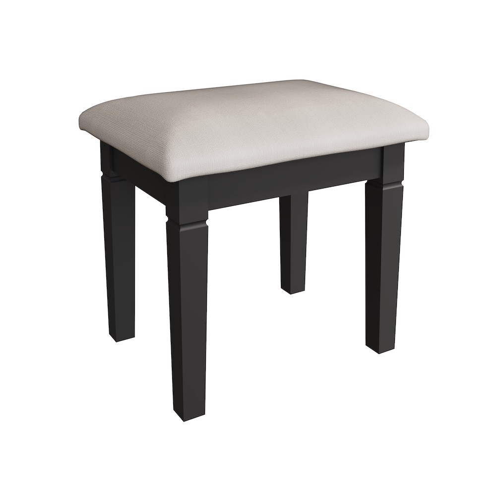 Chantilly Midnight Grey Bedroom Stool