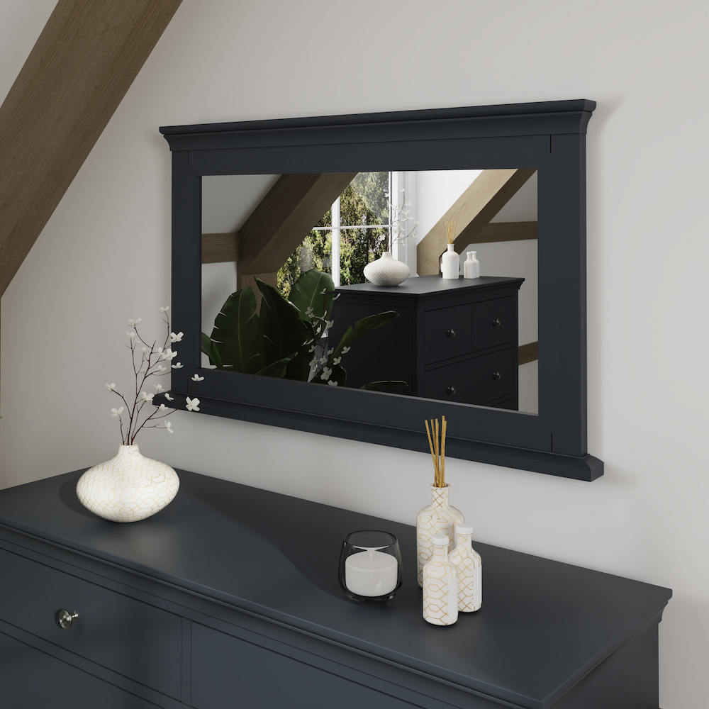 Chantilly Midnight Grey Wall Mirror