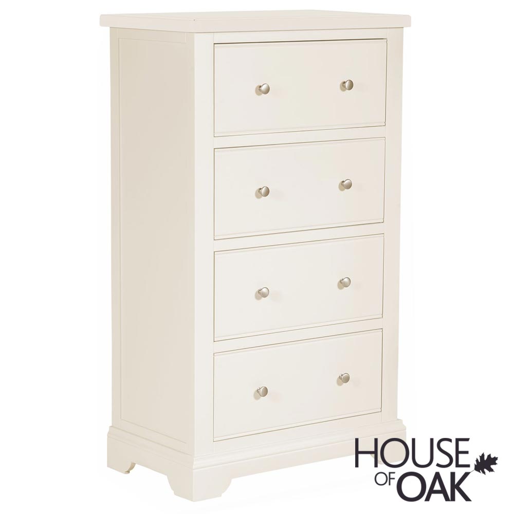 Symphony White 4 Drawer Tall Chest of Drawers