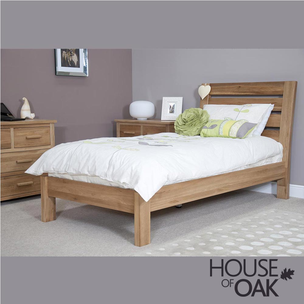 Opus Solid Oak Slatted 3FT Single Bed